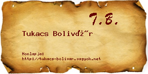 Tukacs Bolivár névjegykártya